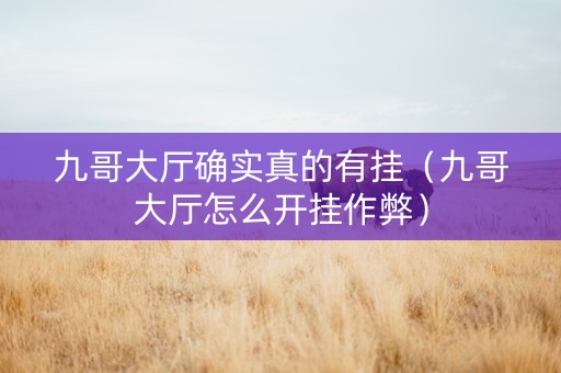 九哥大厅确实真的有挂（九哥大厅怎么开挂作弊）