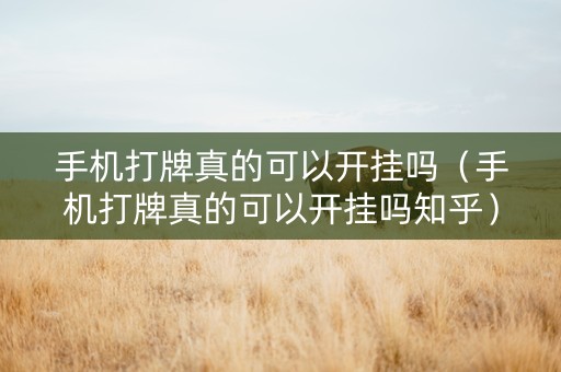 手机打牌真的可以开挂吗（手机打牌真的可以开挂吗知乎）