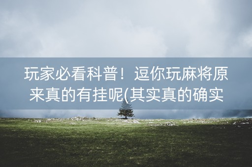 玩家必看科普！逗你玩麻将原来真的有挂呢(其实真的确实有挂)