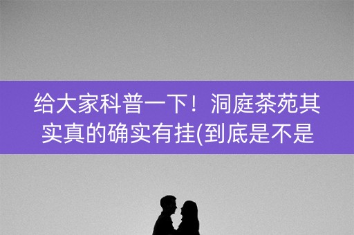 给大家科普一下！洞庭茶苑其实真的确实有挂(到底是不是有挂)