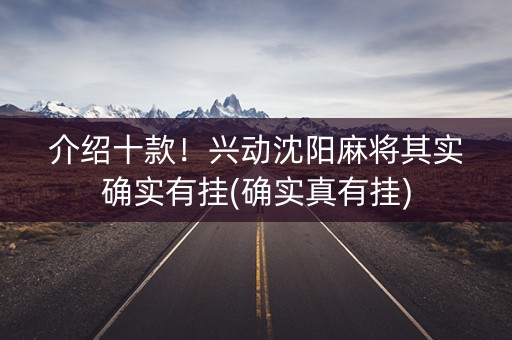介绍十款！兴动沈阳麻将其实确实有挂(确实真有挂)