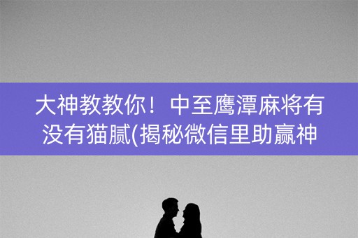 大神教教你！中至鹰潭麻将有没有猫腻(揭秘微信里助赢神器)