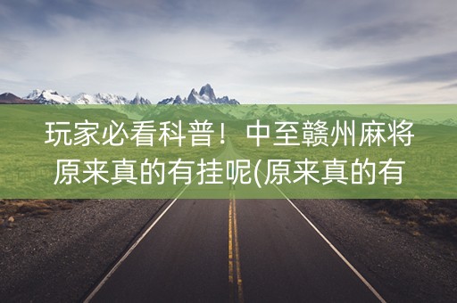 玩家必看科普！中至赣州麻将原来真的有挂呢(原来真的有挂)