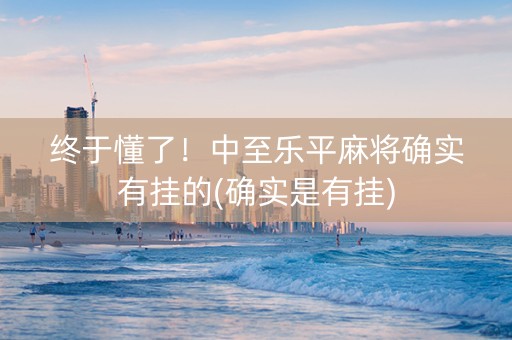 终于懂了！中至乐平麻将确实有挂的(确实是有挂)