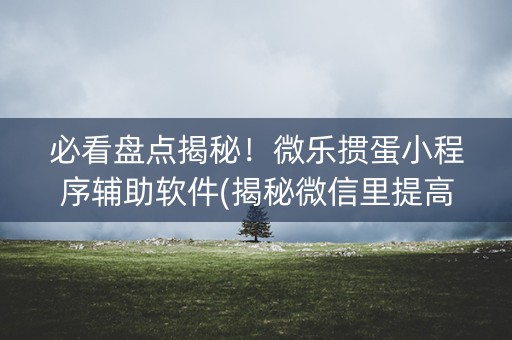 必看盘点揭秘！微乐掼蛋小程序辅助软件(揭秘微信里提高胜率)