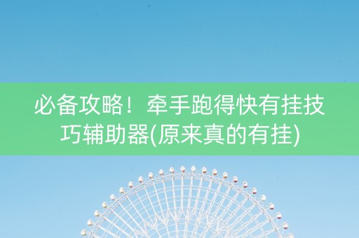 必备攻略！牵手跑得快有挂技巧辅助器(原来真的有挂)