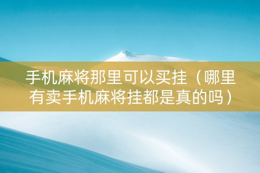 手机麻将那里可以买挂（哪里有卖手机麻将挂都是真的吗）