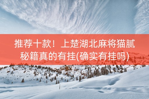 推荐十款！上楚湖北麻将猫腻秘籍真的有挂(确实有挂吗)