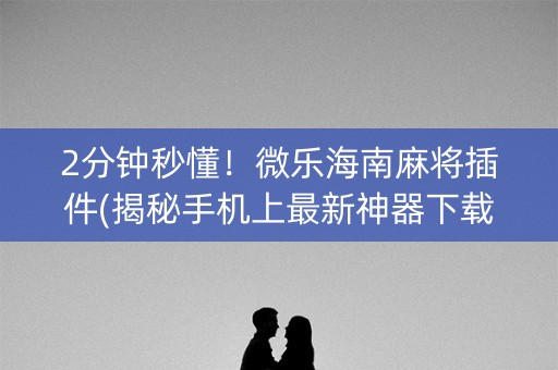 2分钟秒懂！微乐海南麻将插件(揭秘手机上最新神器下载)