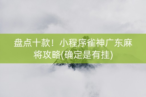 盘点十款！小程序雀神广东麻将攻略(确定是有挂)