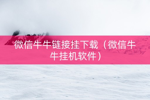 微信牛牛链接挂下载（微信牛牛挂机软件）