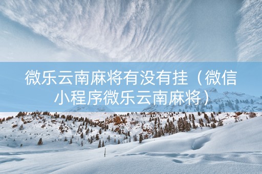 微乐云南麻将有没有挂（微信小程序微乐云南麻将）