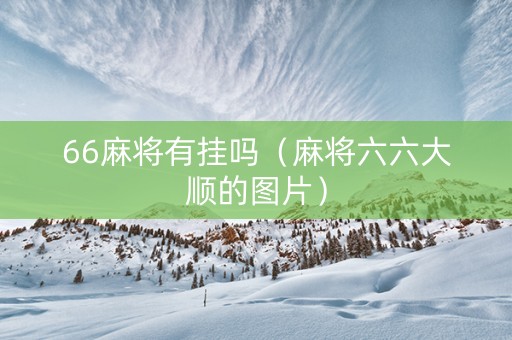 66麻将有挂吗（麻将六六大顺的图片）