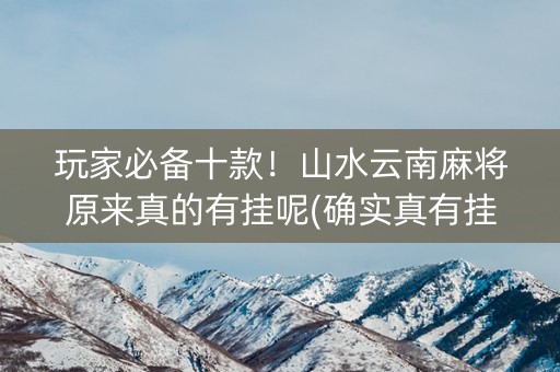 玩家必备十款！山水云南麻将原来真的有挂呢(确实真有挂)