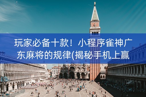 玩家必备十款！小程序雀神广东麻将的规律(揭秘手机上赢的诀窍)