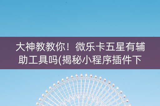 大神教教你！微乐卡五星有辅助工具吗(揭秘小程序插件下载)