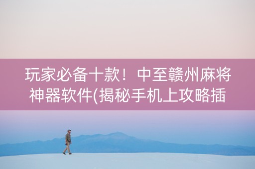 玩家必备十款！中至赣州麻将神器软件(揭秘手机上攻略插件)