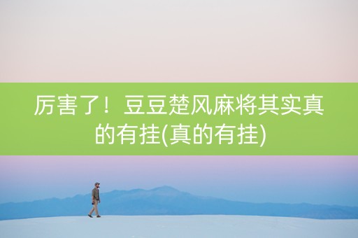 厉害了！豆豆楚风麻将其实真的有挂(真的有挂)