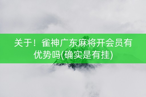 关于！雀神广东麻将开会员有优势吗(确实是有挂)