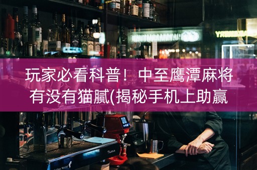 玩家必看科普！中至鹰潭麻将有没有猫腻(揭秘手机上助赢神器购买)