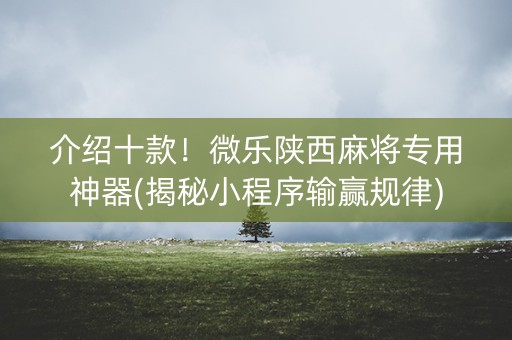 介绍十款！微乐陕西麻将专用神器(揭秘小程序输赢规律)