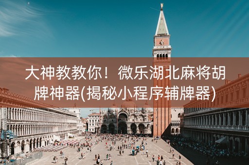 大神教教你！微乐湖北麻将胡牌神器(揭秘小程序辅牌器)