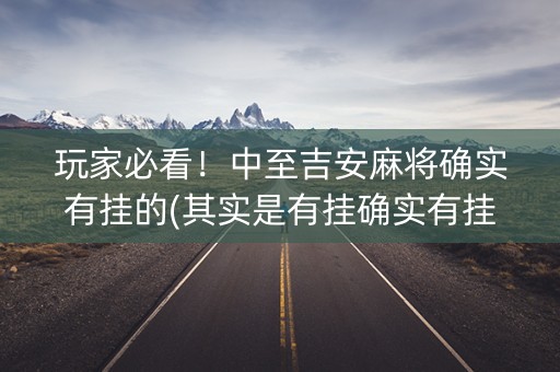 玩家必看！中至吉安麻将确实有挂的(其实是有挂确实有挂)