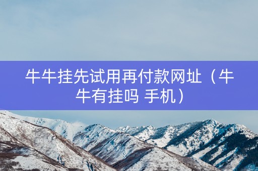 牛牛挂先试用再付款网址（牛牛有挂吗 手机）