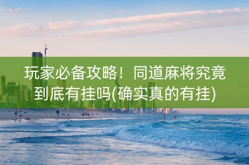 玩家必备攻略！同道麻将究竟到底有挂吗(确实真的有挂)