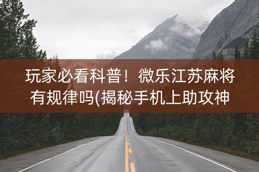 玩家必看科普！微乐江苏麻将有规律吗(揭秘手机上助攻神器)