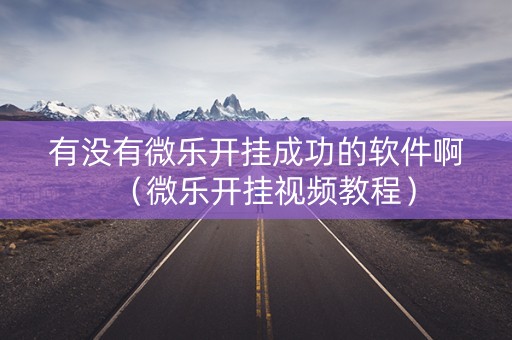 有没有微乐开挂成功的软件啊（微乐开挂视频教程）