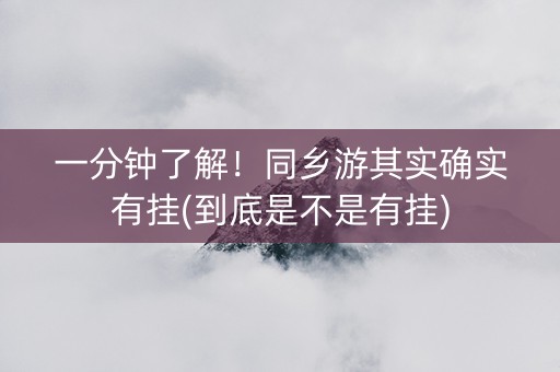一分钟了解！同乡游其实确实有挂(到底是不是有挂)