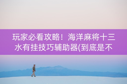 玩家必看攻略！海洋麻将十三水有挂技巧辅助器(到底是不是有挂)