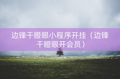 边锋干瞪眼小程序开挂（边锋干瞪眼开会员）