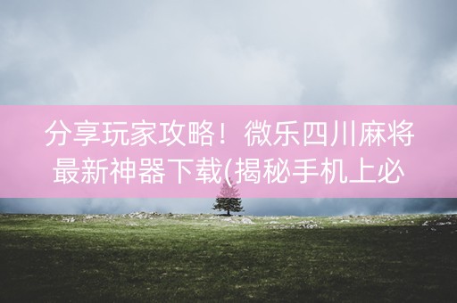分享玩家攻略！微乐四川麻将最新神器下载(揭秘手机上必备神器)