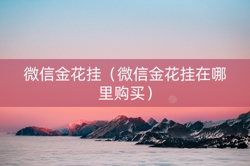 微信金花挂（微信金花挂在哪里购买）