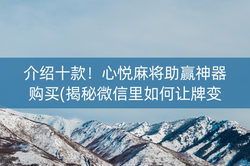 介绍十款！心悦麻将助赢神器购买(揭秘微信里如何让牌变好)