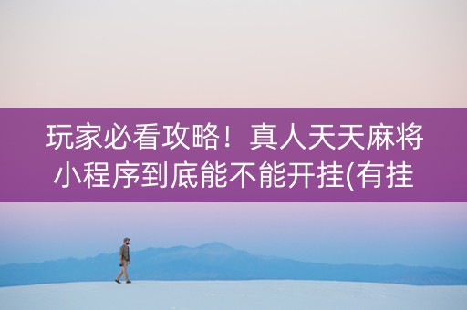 玩家必看攻略！真人天天麻将小程序到底能不能开挂(有挂技巧辅助器)