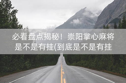 必看盘点揭秘！崇阳掌心麻将是不是有挂(到底是不是有挂)