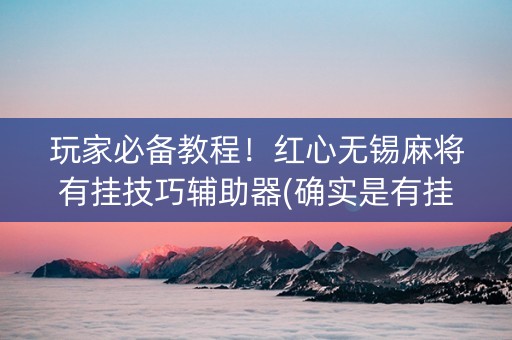 玩家必备教程！红心无锡麻将有挂技巧辅助器(确实是有挂)