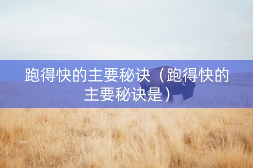 跑得快的主要秘诀（跑得快的主要秘诀是）
