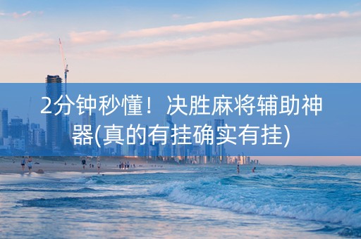 2分钟秒懂！决胜麻将辅助神器(真的有挂确实有挂)