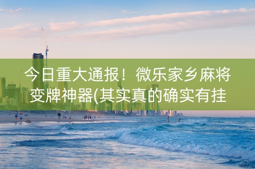 今日重大通报！微乐家乡麻将变牌神器(其实真的确实有挂)