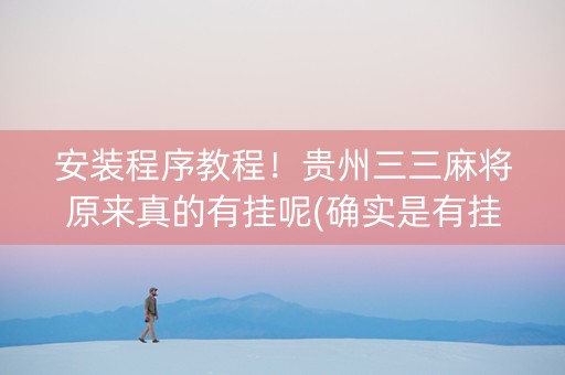 安装程序教程！贵州三三麻将原来真的有挂呢(确实是有挂)