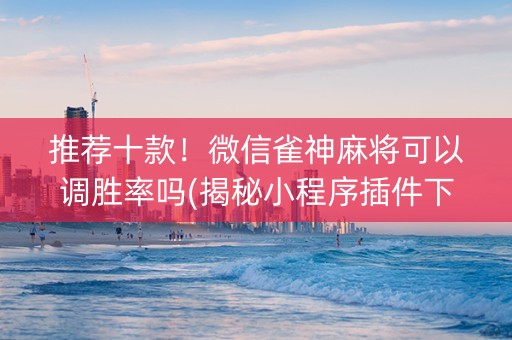 推荐十款！微信雀神麻将可以调胜率吗(揭秘小程序插件下载)