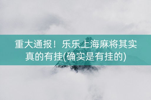 重大通报！乐乐上海麻将其实真的有挂(确实是有挂的)