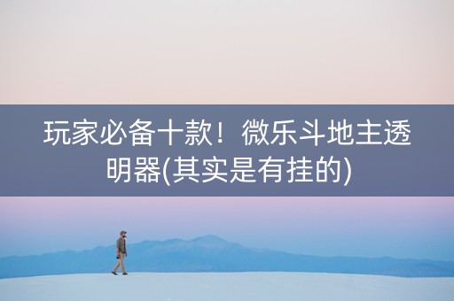 玩家必备十款！微乐斗地主透明器(其实是有挂的)