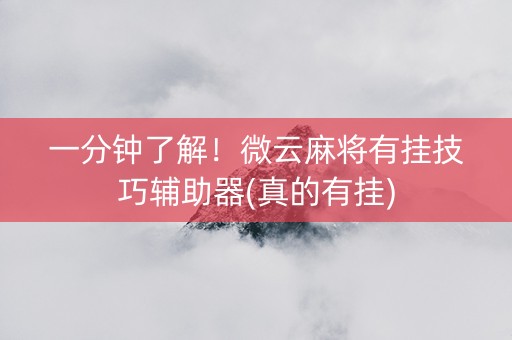一分钟了解！微云麻将有挂技巧辅助器(真的有挂)