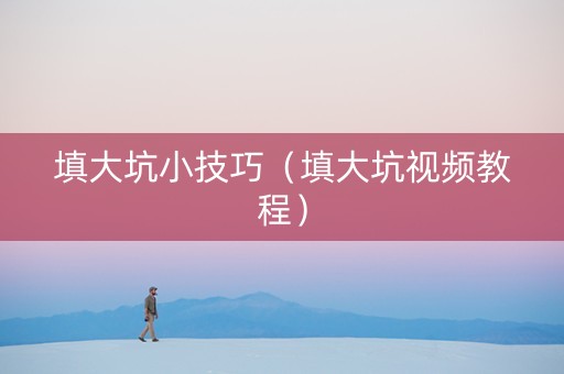 填大坑小技巧（填大坑视频教程）