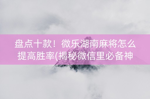 盘点十款！微乐湖南麻将怎么提高胜率(揭秘微信里必备神器)